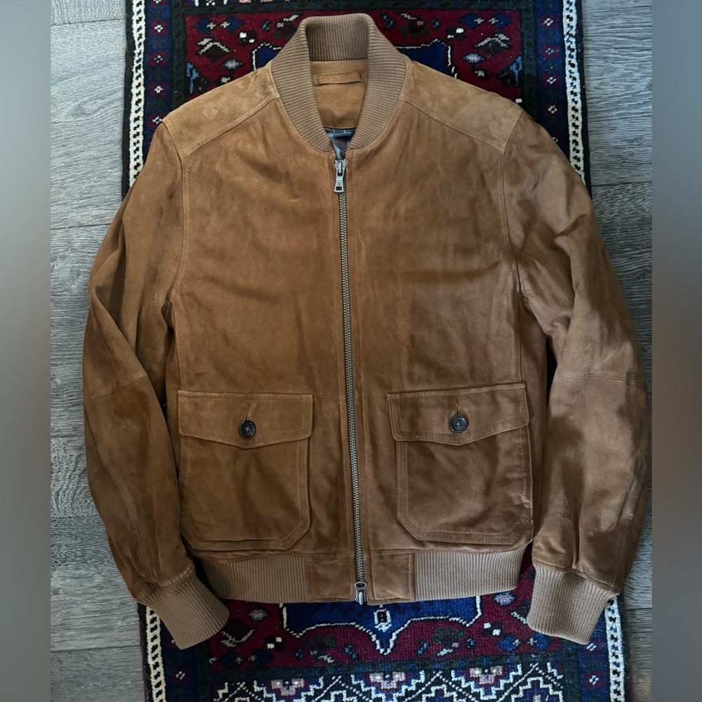 Brooks Brothers Suede Bomber Jacket